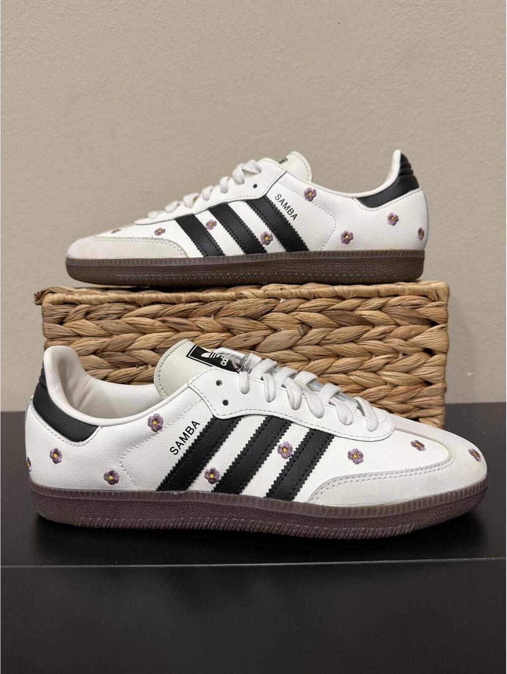 Size 10 - Adidas Women’s Samba OG “White Floral Embroidery”